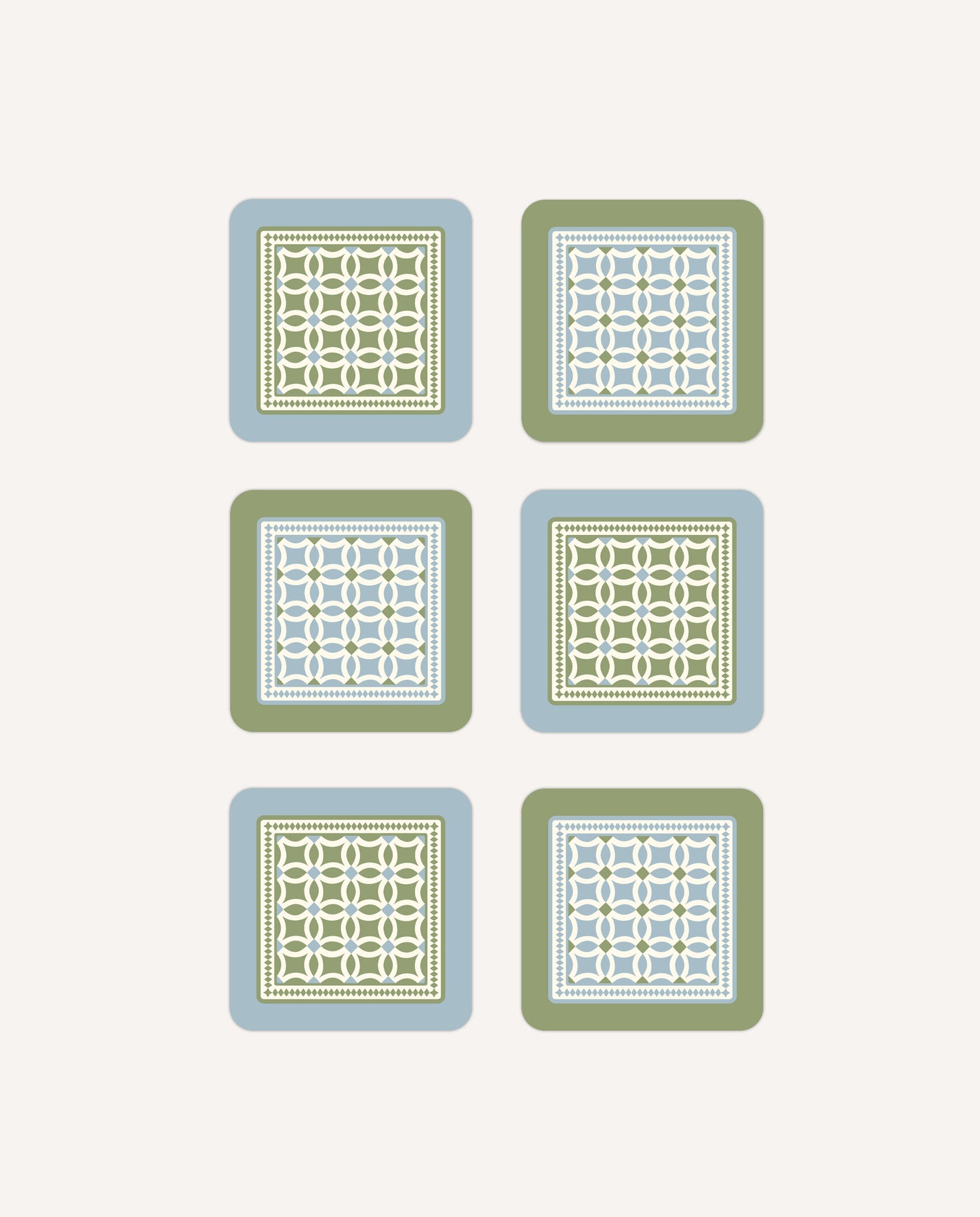 Lattice Set of 6 Coasters