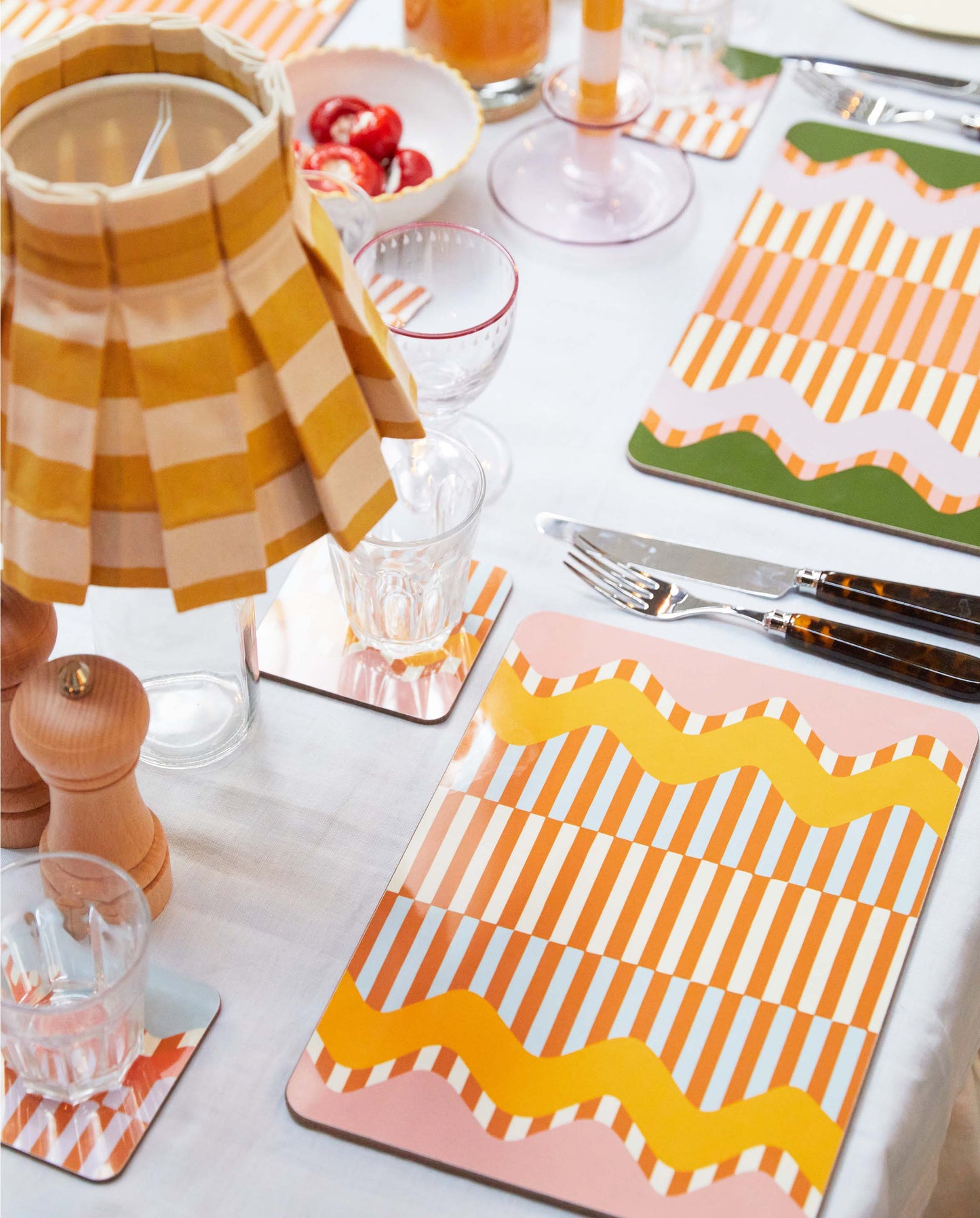 Wiggle and Stripe Set of 6 Coasters