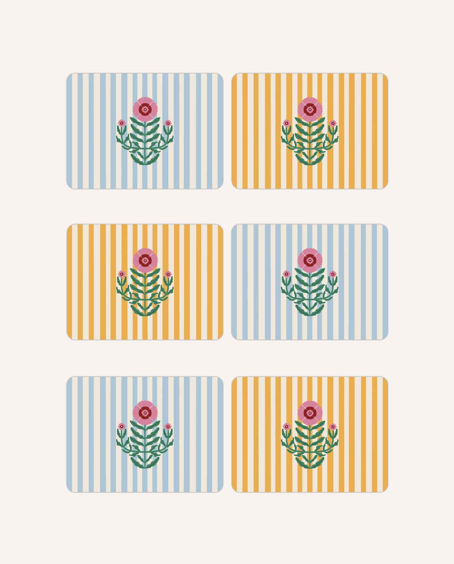 Bloomfield Stripes Set of 6 Placemats
