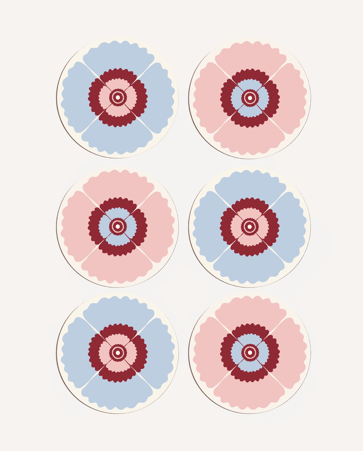 Poppy Set of 6 Placemats